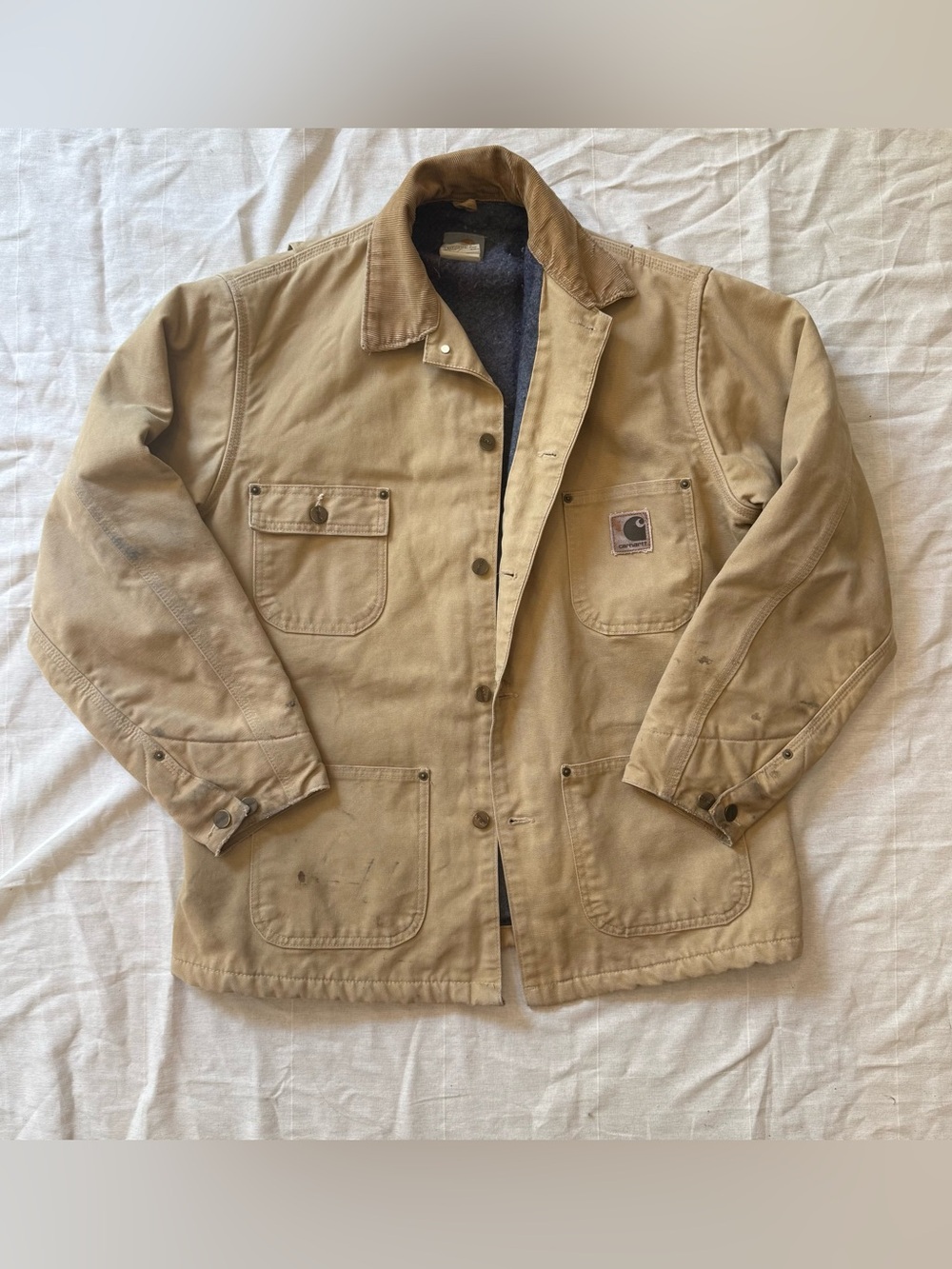 Vintage Carhartt Blanket-lined Chore Coat Men’s Brown Tan Duck Canvas Barn Coat